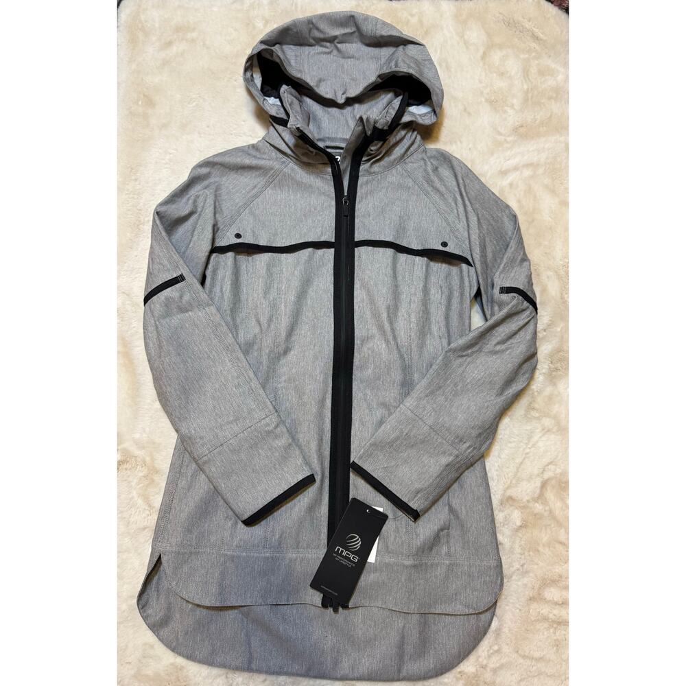 MPG Sport Filtrate Gray Herringbone Rain Jacket Size XS NWT Windbreaker Tailored